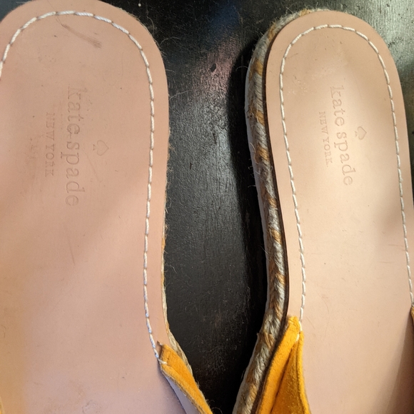 Kate Spade trending bow slide sandals yellow espidrilles 7M - Picture 2 of 3